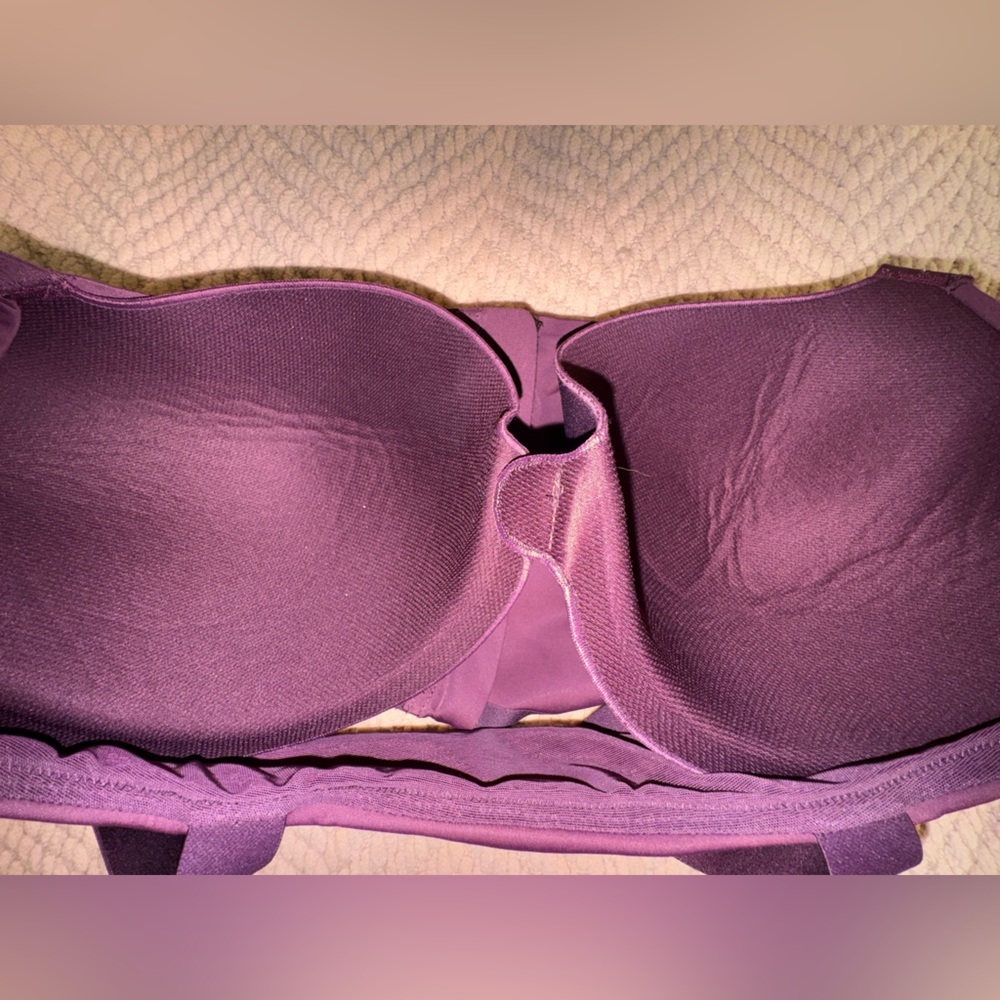 Victoria’s Secret Knockout Sport Bra 40DD Wine Longline Front Zip EUC - Picture 12 of 12